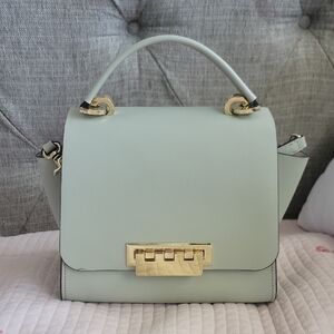 Zac Posen Mint Top-Handle Satchel Handbag with Gold Hardware